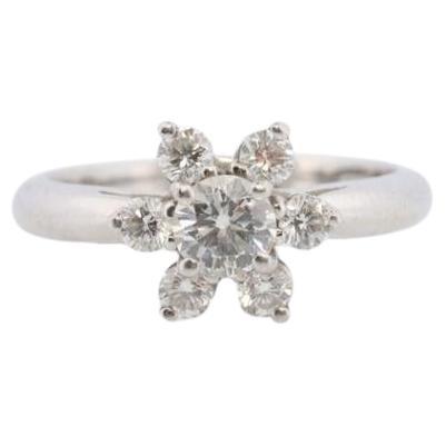 Tiffany und Co. Diamantring. Platin-Blumen-Diamantring aus Platin. Tiffany und Unternehmen