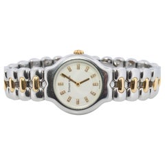 Tiffany and Co Diamond Watch. 18k Tiffany Tesoro Stainless Steel Ladies 25mm.