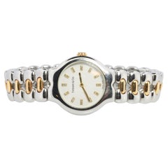 Tiffany and Co Diamond Watch. 18k Tiffany Tesoro Stainless Steel Ladies 25mm.