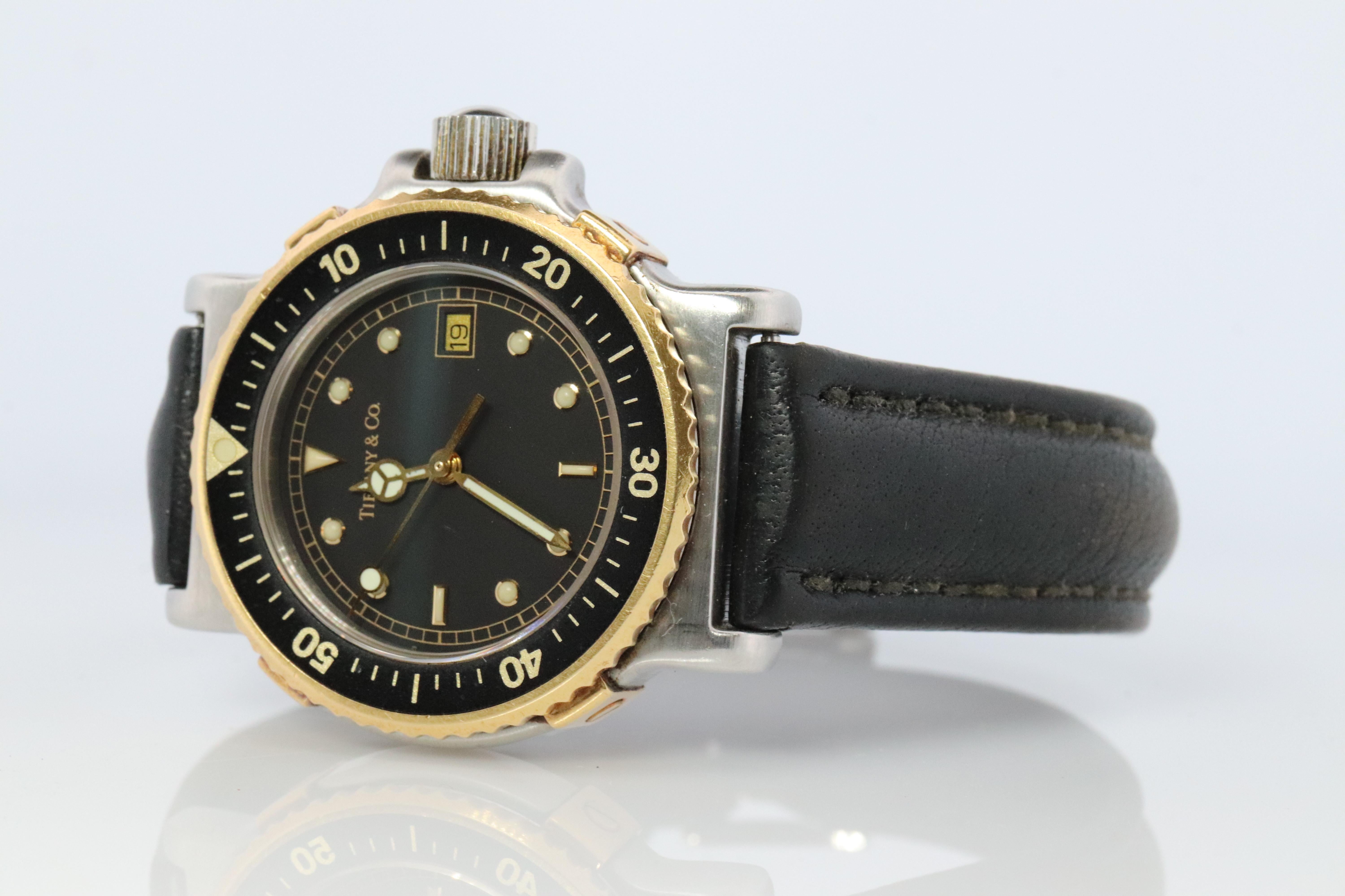 Tiffany & Co Taucheruhr. 18k Gold und SS Tiffany L0729 Damenuhr, Tiffany & Co. (Moderne) im Angebot