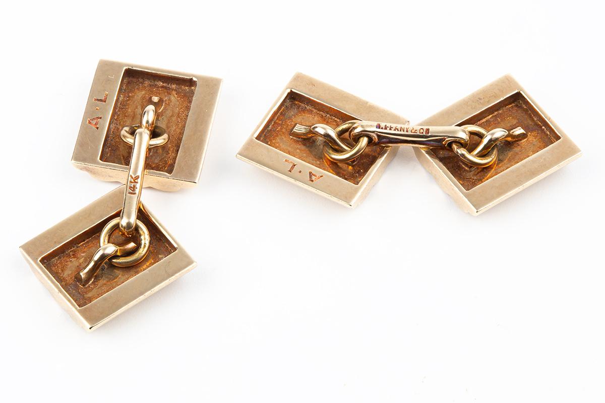 Tiffany & Co. Dress Set of Cufflinks and Studs in 14 Karat Gold, New York 1950 In Good Condition For Sale In London, GB