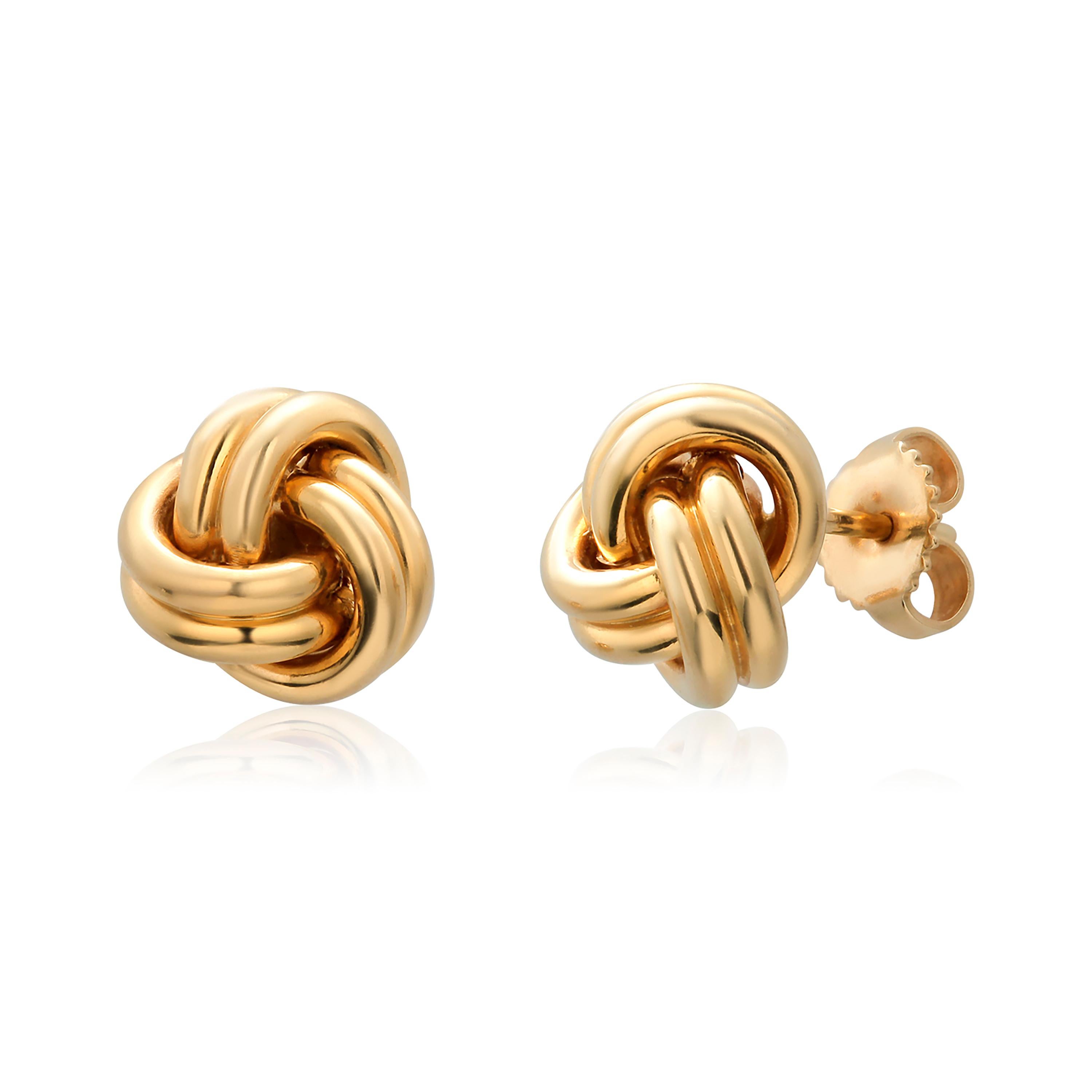Contemporary Tiffany and Co Eighteen Karat Gold Knot Stud Earrings