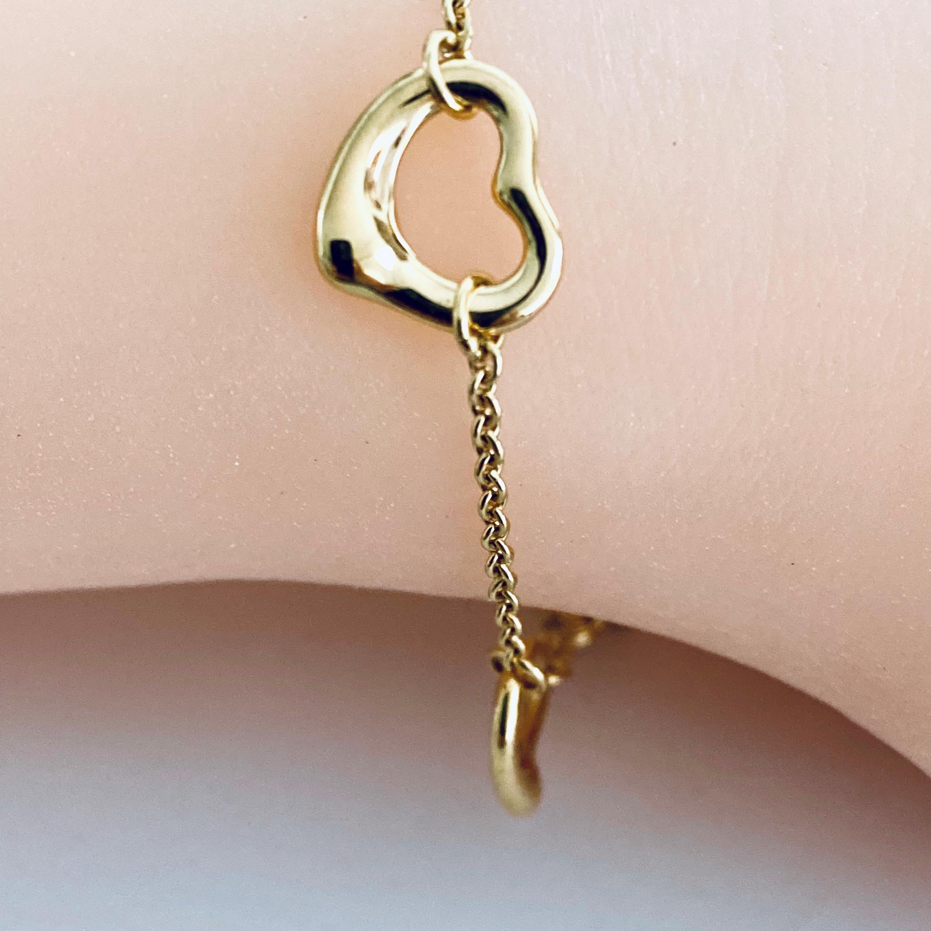 Contemporary Tiffany and Co. Eighteen Karat Yellow Gold Elsa Peretti Heart Bracelet