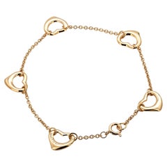 Tiffany and Co. Eighteen Karat Yellow Gold Elsa Peretti Heart Bracelet