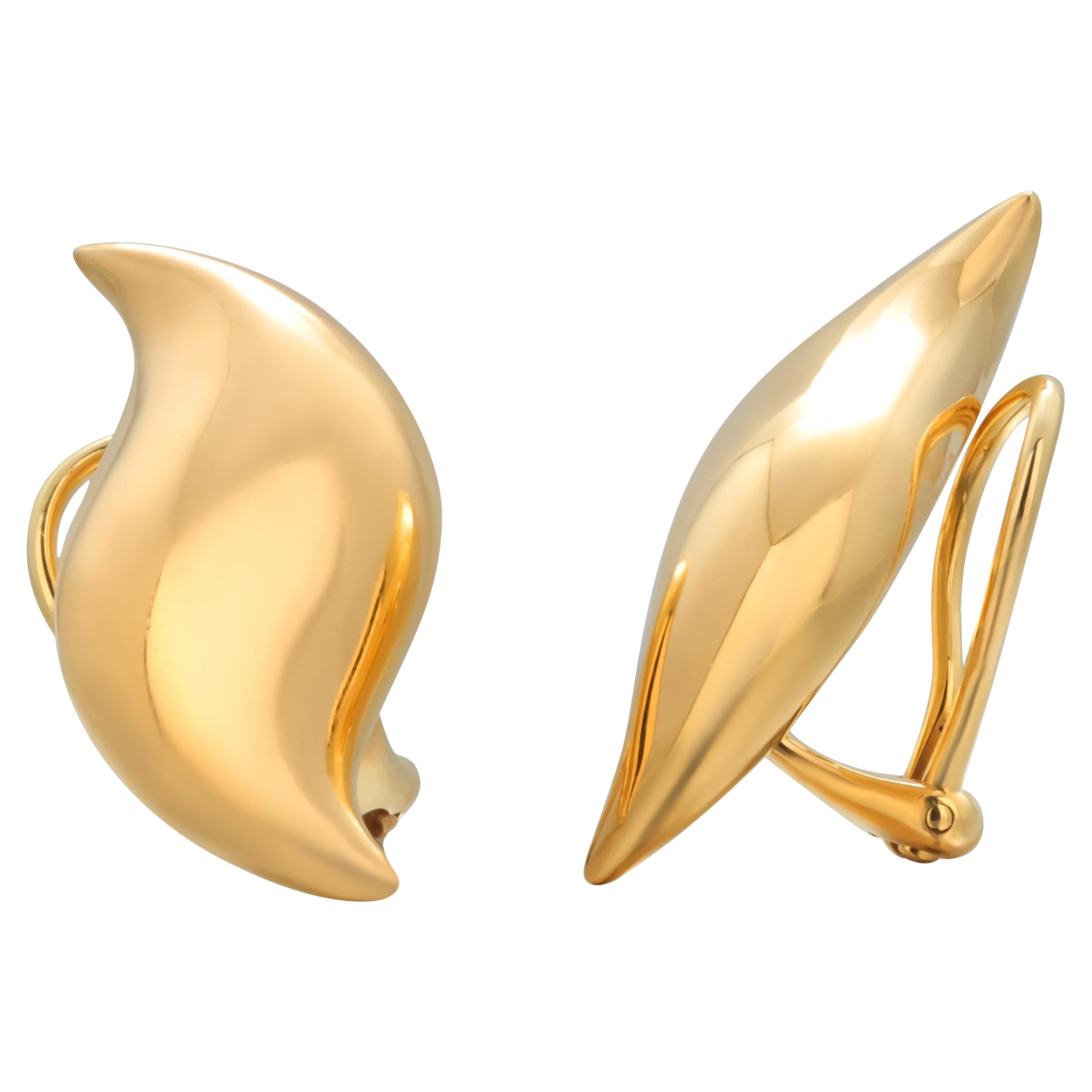 Tiffany and Co Pendientes largos Elsa Peretti de 2,5 cm Oro amarillo de 18 quilates
