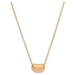Tiffany and Co. Elsa Peretti Bean Pendant Necklace in 18K Rose Gold 9mm 24"