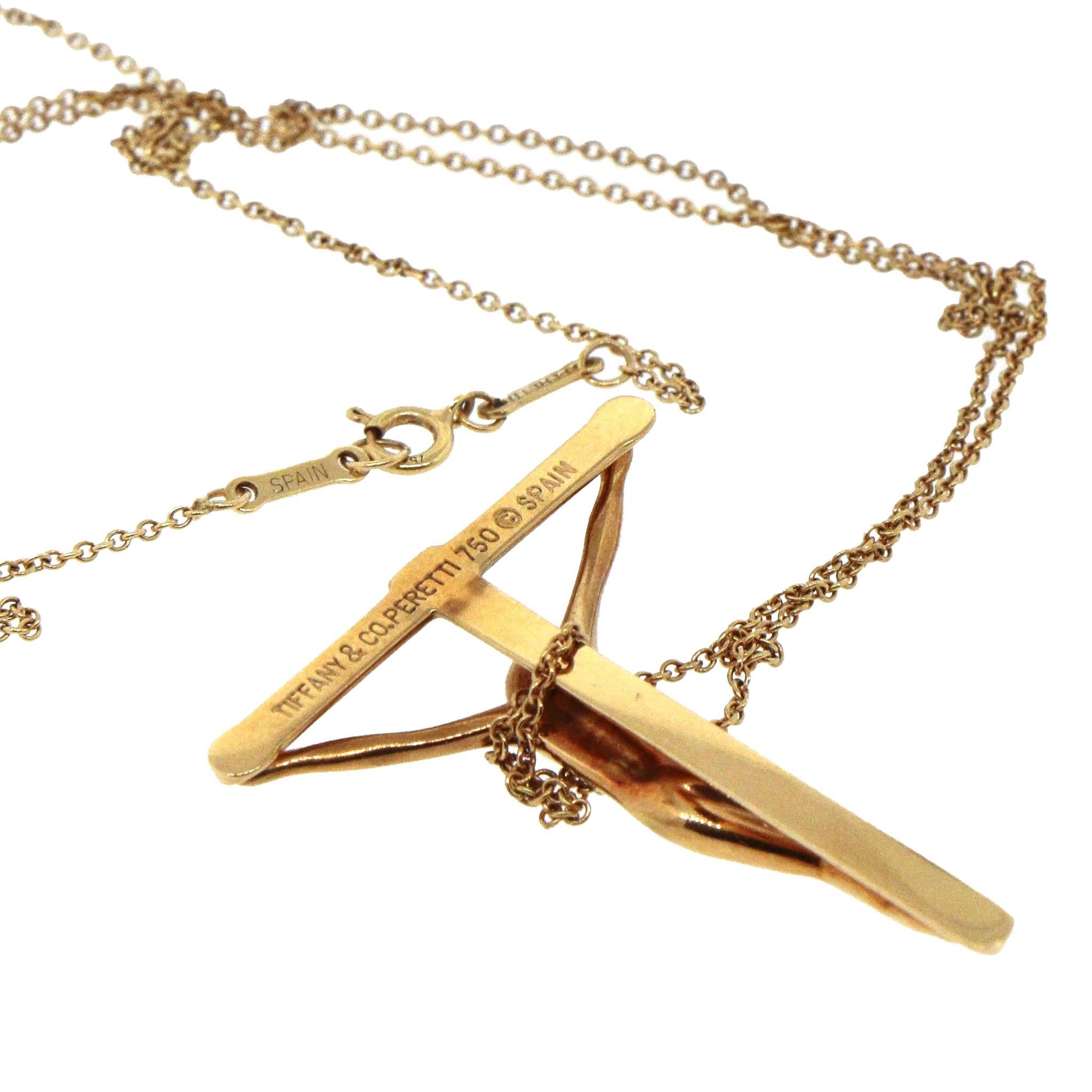 Tiffany und Co. Elsa Peretti Kruzifix-Halskette mit Schachtel 3