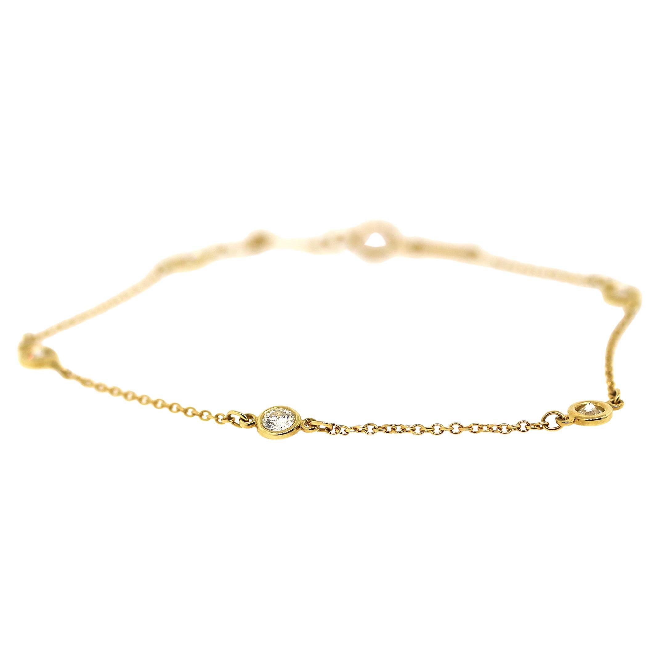 Tiffany and Co. Elsa Peretti Diamond by the Yard 18k Yellow Gold Bracelet