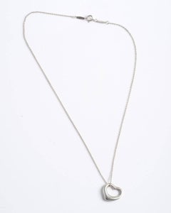 Tiffany & Co. Elsa Peretti Heart Pendant Sterling Silver Necklace