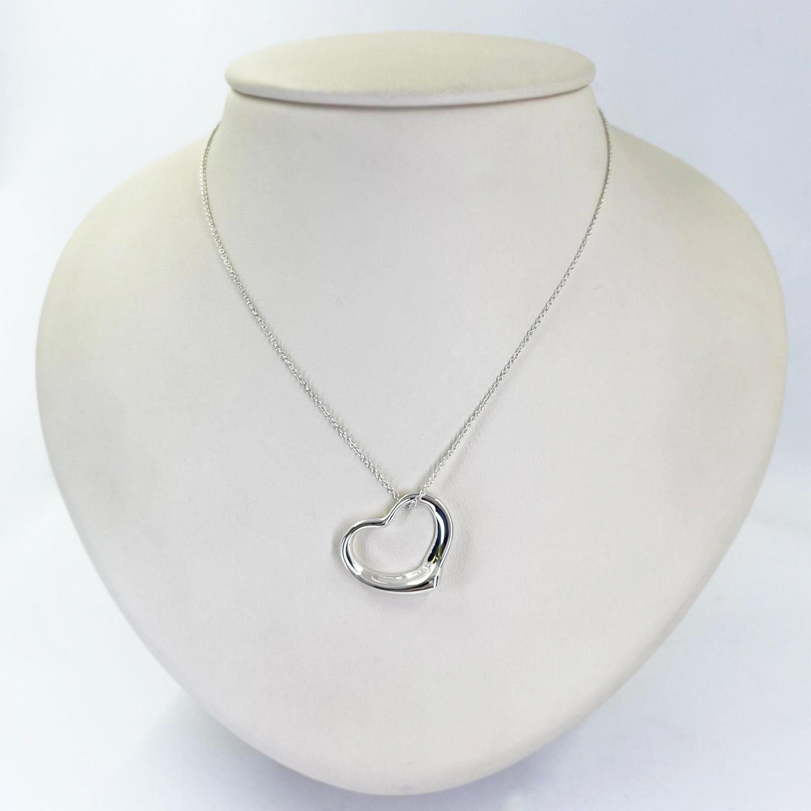 Tiffany & Co. Collana con cuore aperto di Elsa Peretti In condizioni buone in vendita a Coral Gables, FL