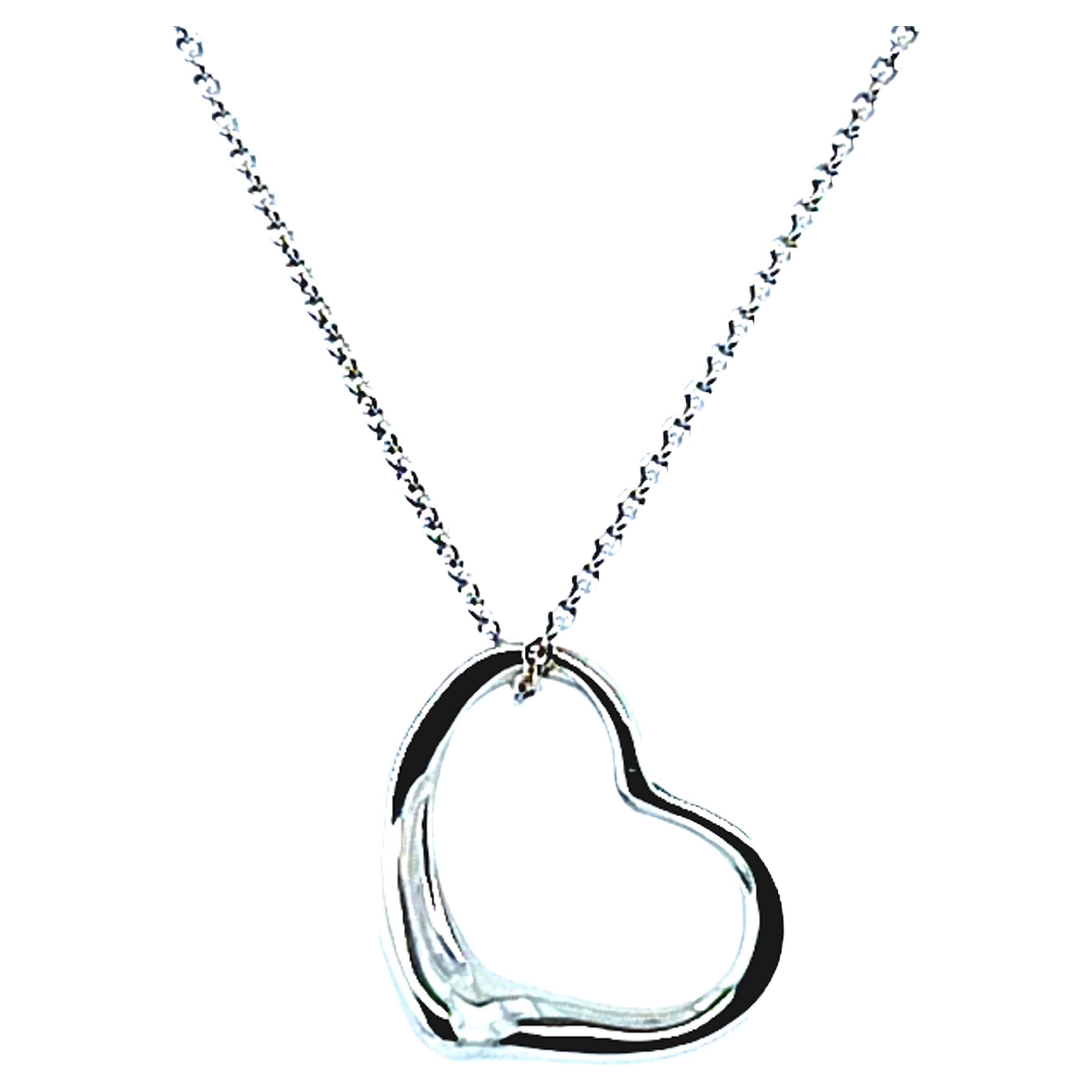 Tiffany & Co. Open Heart Diamond Pendant Necklace | Pampillonia Jewelers |  Estate and Designer Jewelry