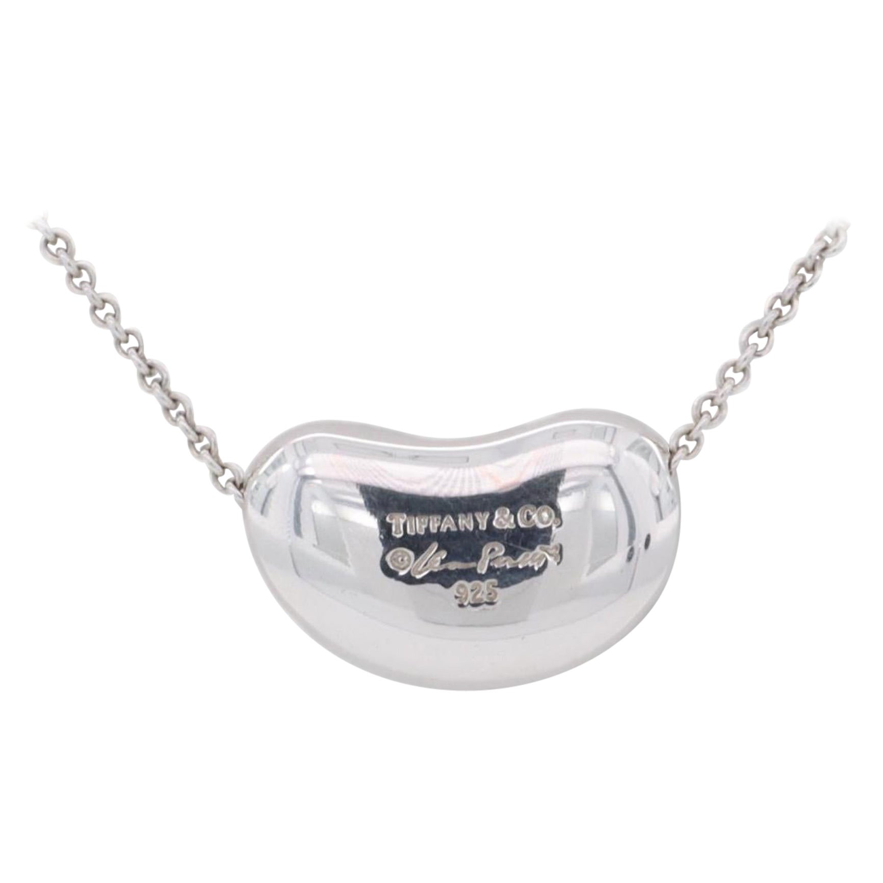 Tiffany and Co. Elsa Peretti Sterling Silver Bean Pendant