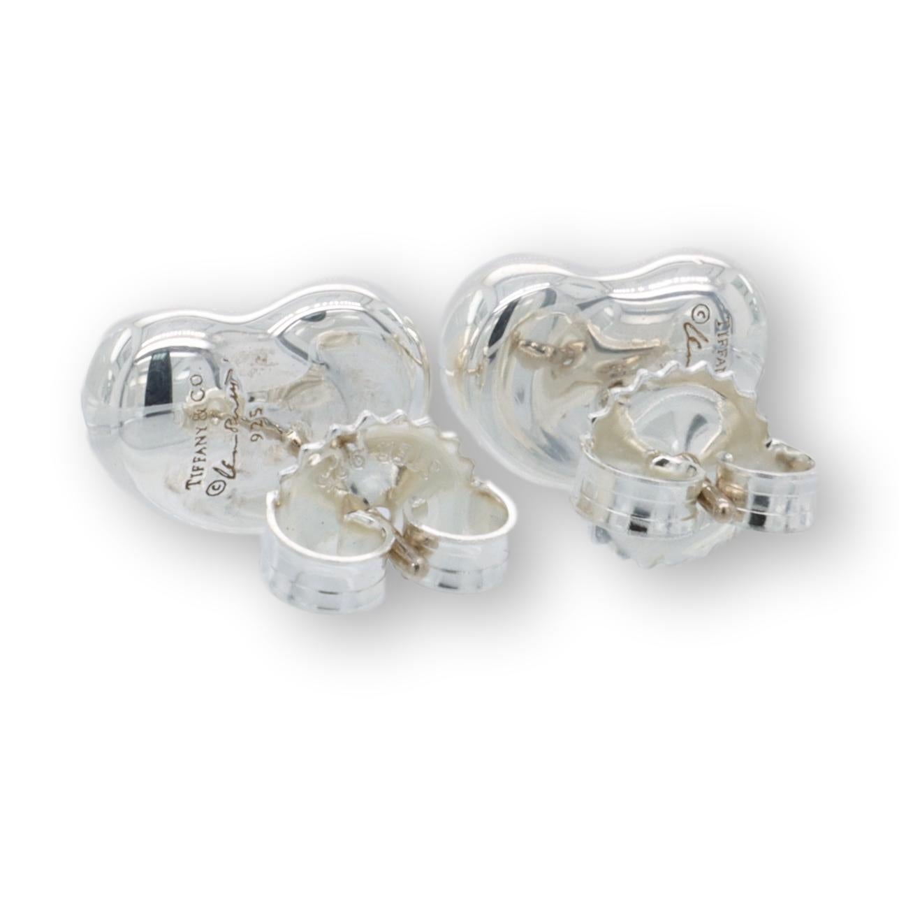 silver bean earrings