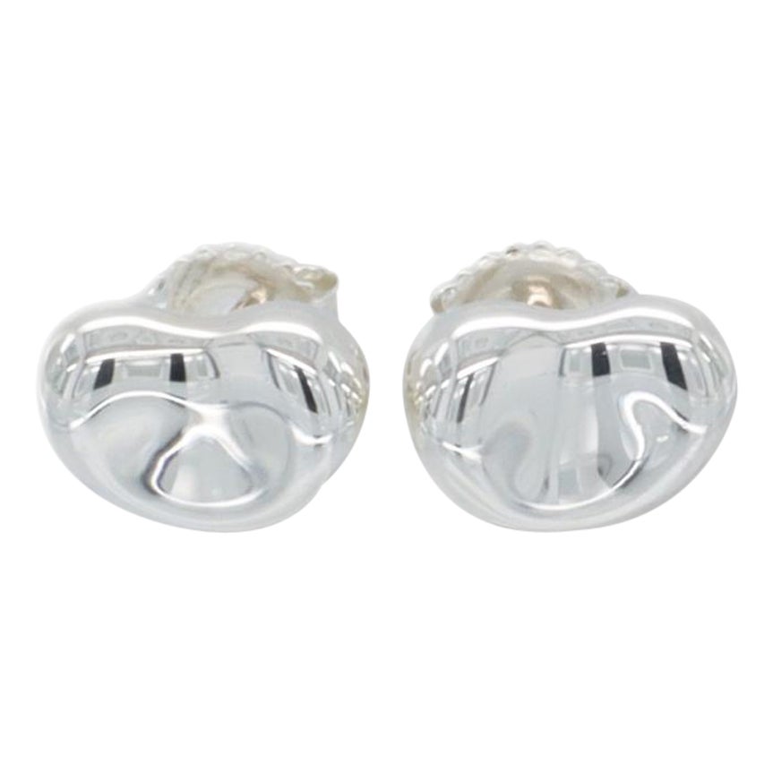 Tiffany and Co. Elsa Peretti Sterling Silver Bean Stud Earrings