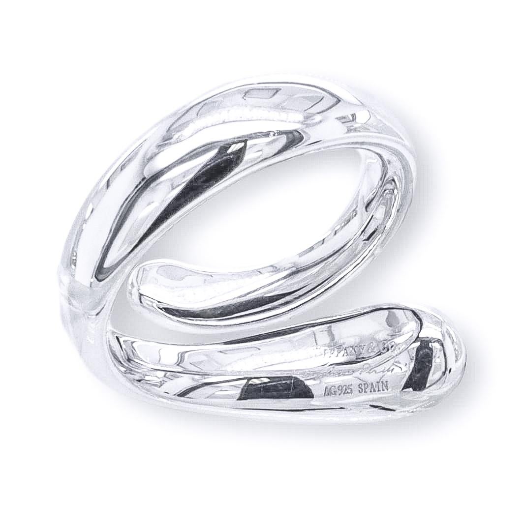 Tiffany und Co. Elsa Peretti Teardrop Bypass-Ring aus Sterlingsilber für Damen oder Herren