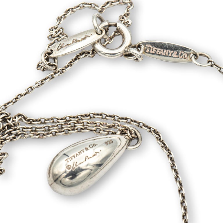 Tiffany and Elsa Peretti Sterling Silver Teardrop Necklace at