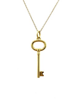 Tiffany and Co. Elsa Peretti Yellow Gold Chain Necklace w/ Key Charm, Peandant