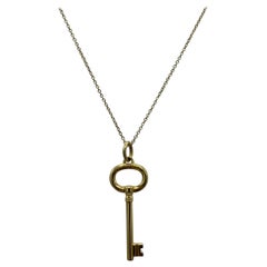 Tiffany and Co. Elsa Peretti Yellow Gold Chain Necklace w/ Key Charm, Peandant