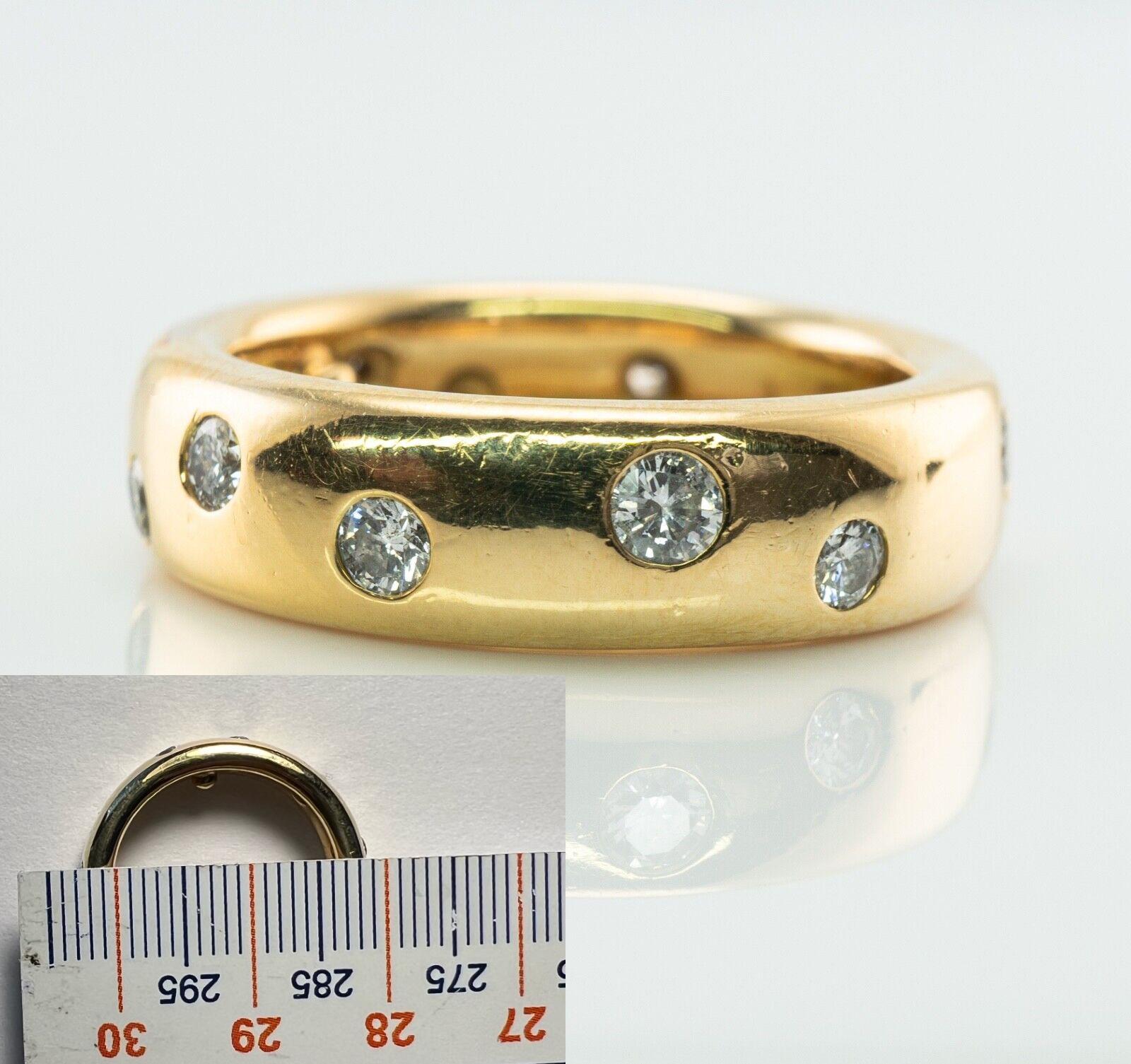 Tiffany and Co Eternity Diamond Ring .65ct 1987 18K Gold Wedding Band Size 6.25 For Sale 5
