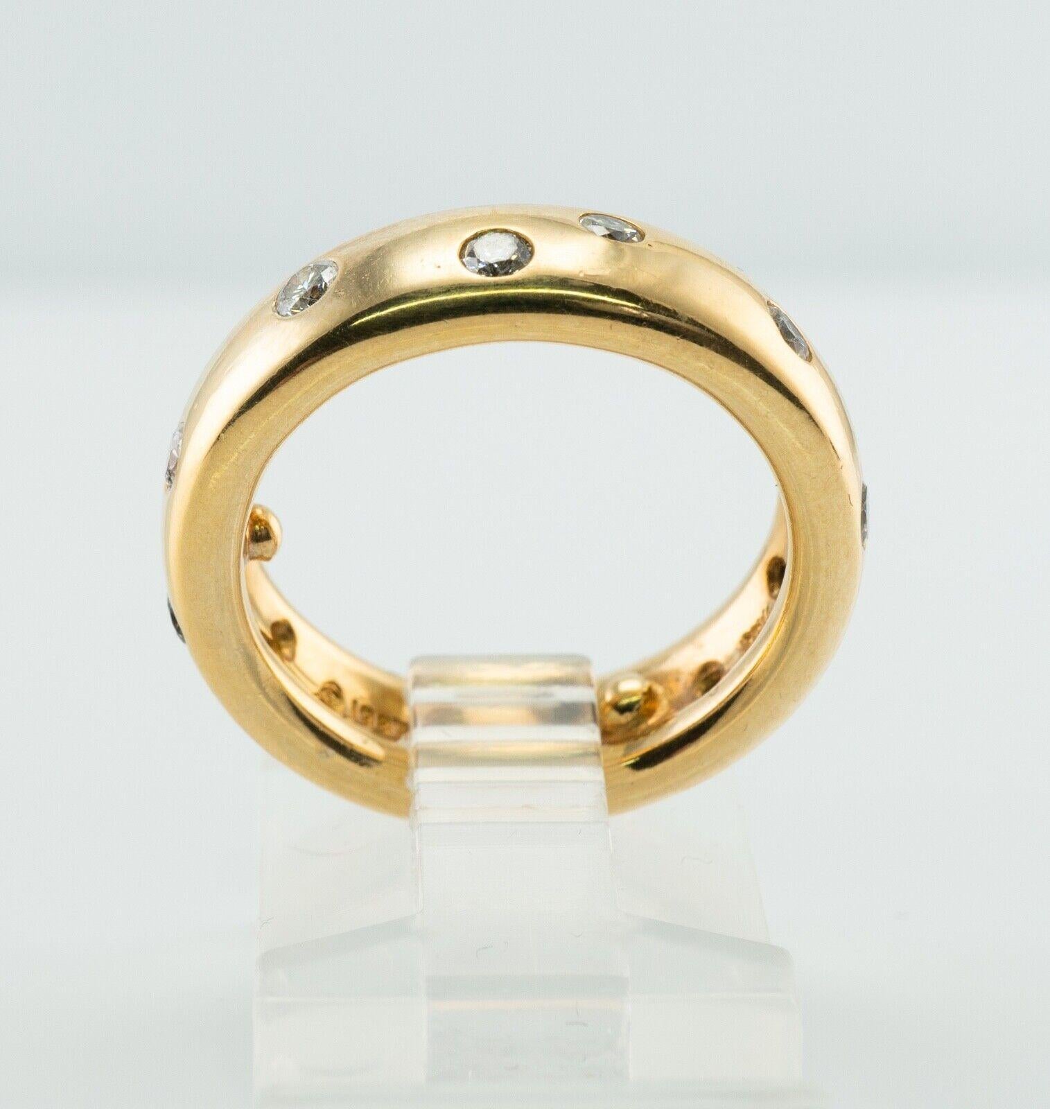 Tiffany and Co Eternity Diamond Ring .65ct 1987 18K Gold Wedding Band Size 6.25 For Sale 4
