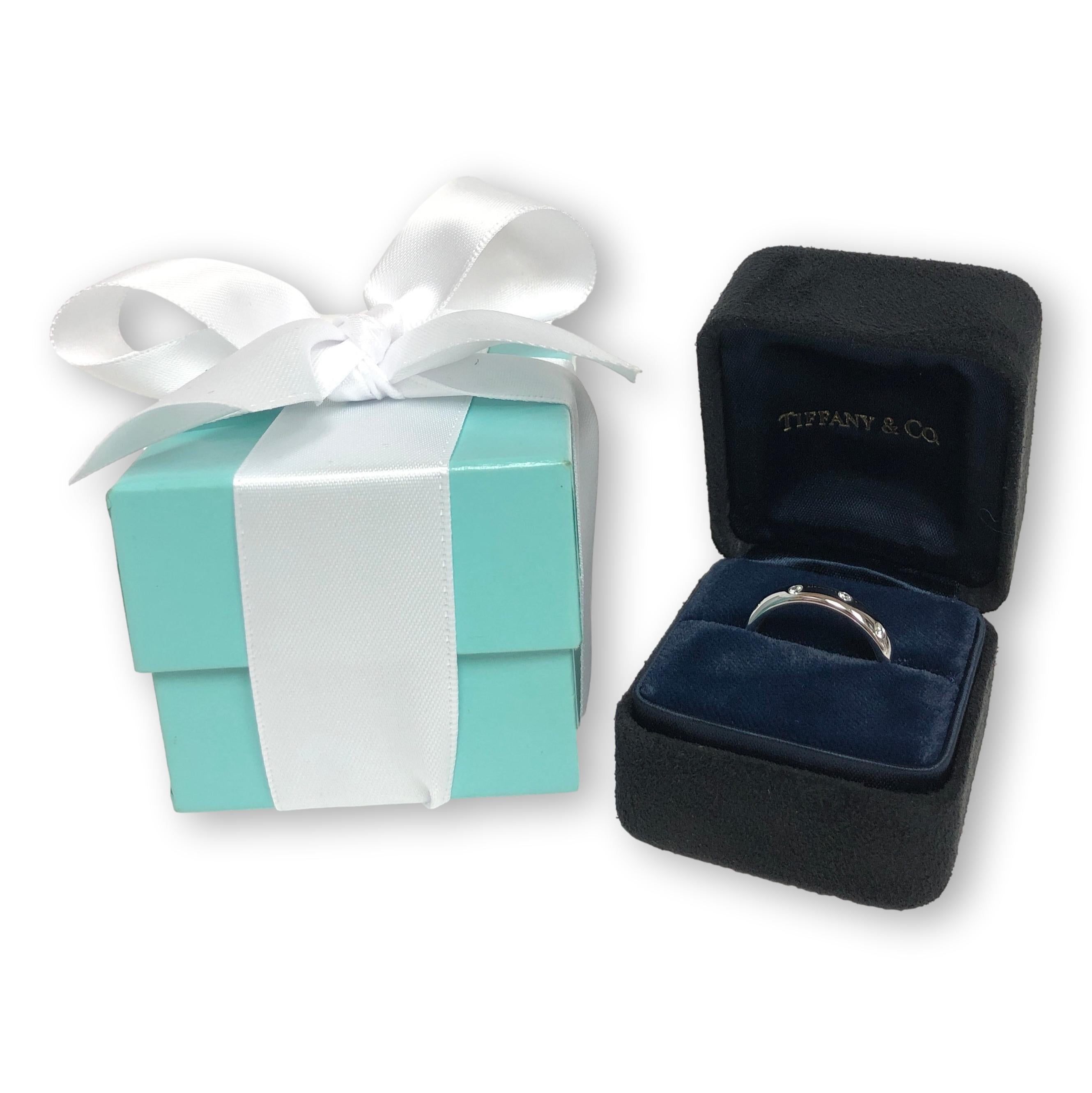 Round Cut Tiffany and Co. Etoile Diamond Band Ring .22 Carat in Platinum