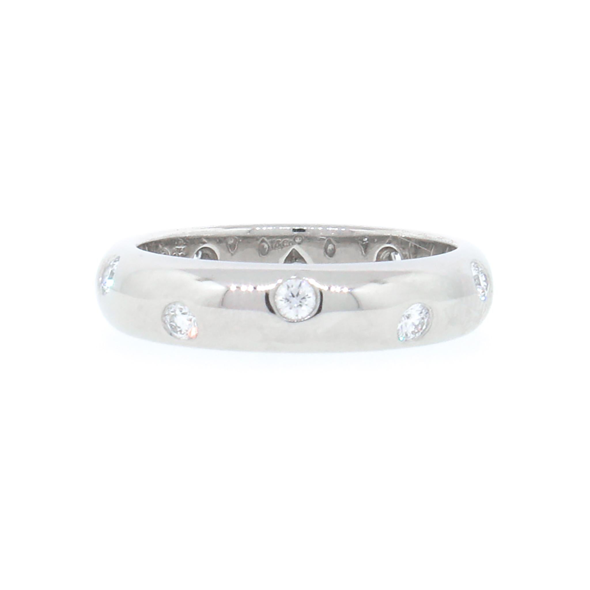 Round Cut Tiffany and Co. Etoile Diamond Band Ring For Sale