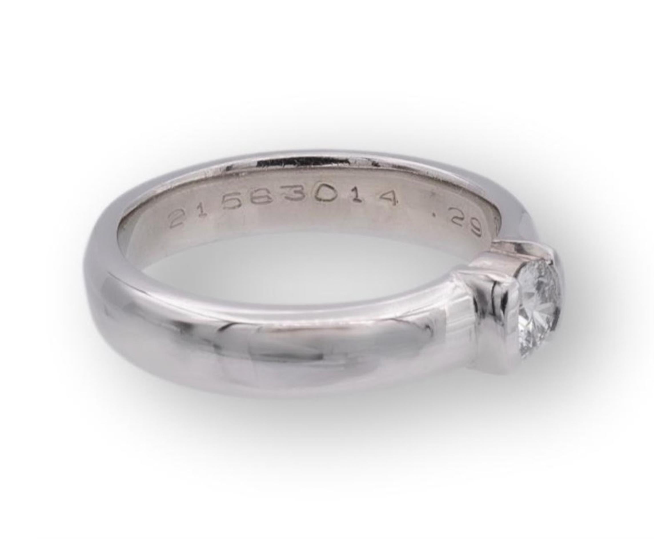Contemporary Tiffany and Co. Etoile Platinum Round Diamond Engagement Ring .29ct For Sale