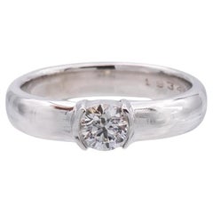 Tiffany and Co. Etoile Platinum Round Diamond Engagement Ring .35ct FVVS2 W/Rece