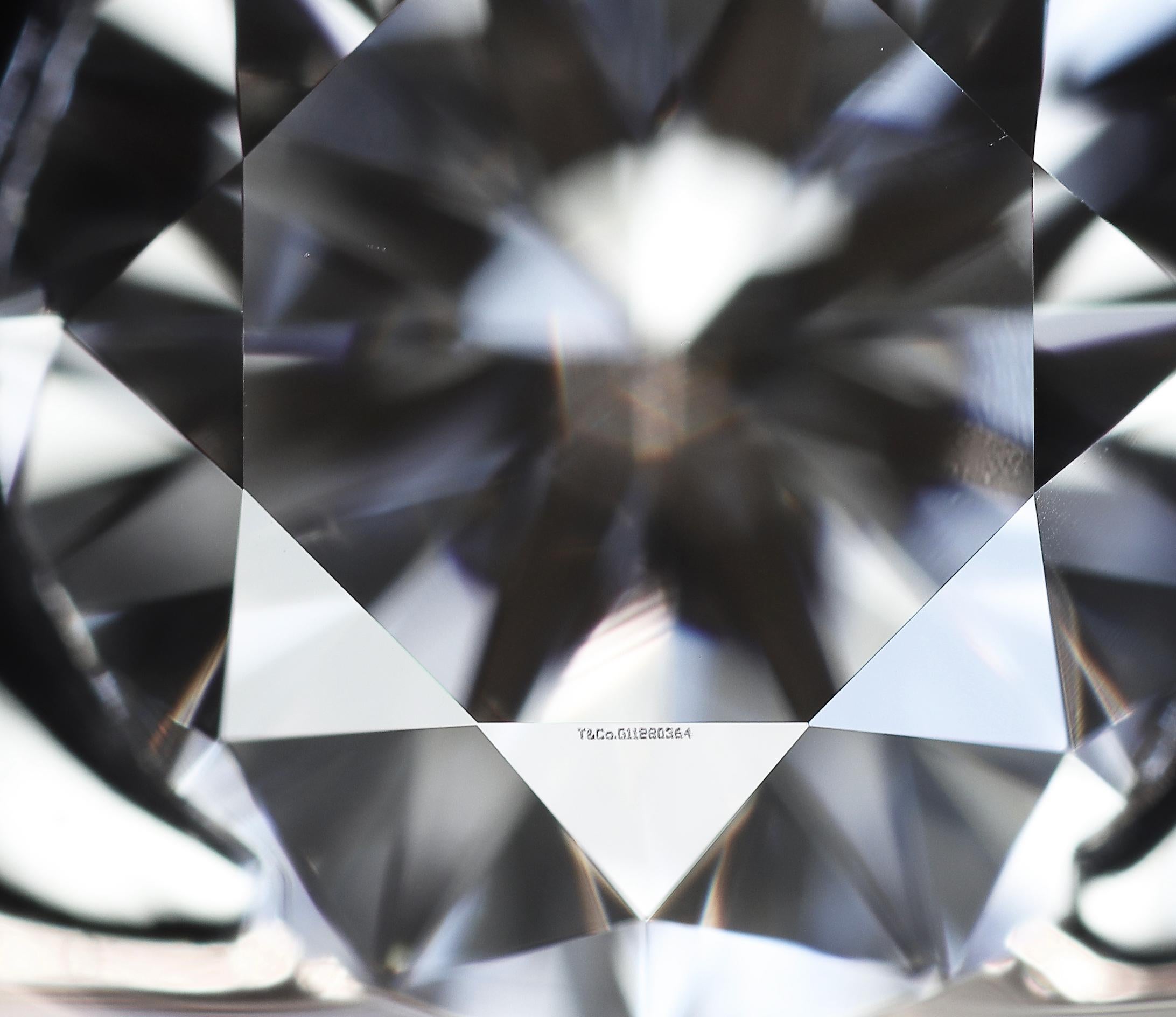Tiffany and Co. Etoile Platinum Round Diamond Engagement Ring .40ct FVVS1 2