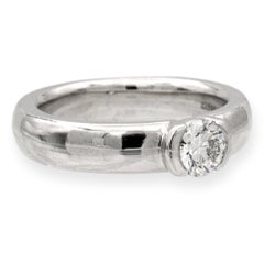 Tiffany and Co. Etoile Platinum Round Diamond Engagement Ring .40ct FVVS1