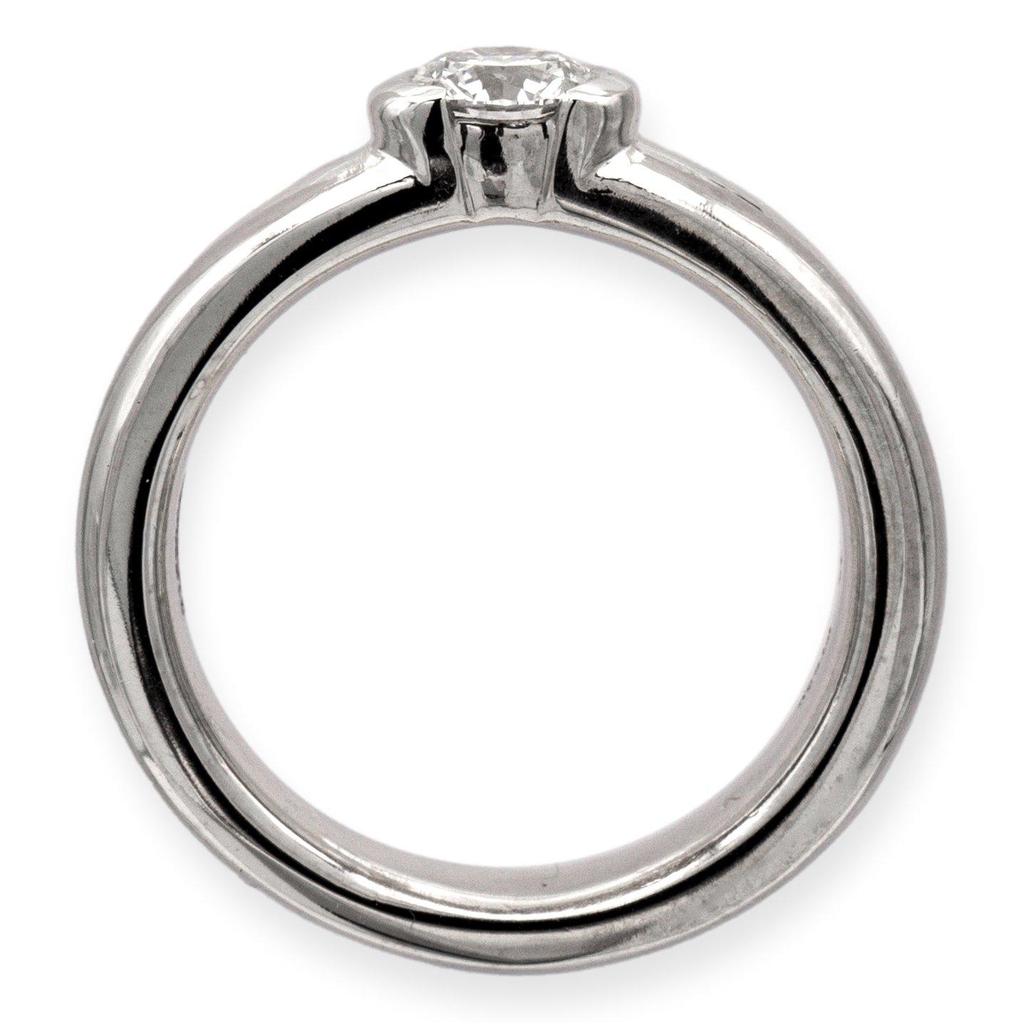 Modern Tiffany and Co. Etoile Platinum Round Diamond Engagement Ring .40ct FVVS1
