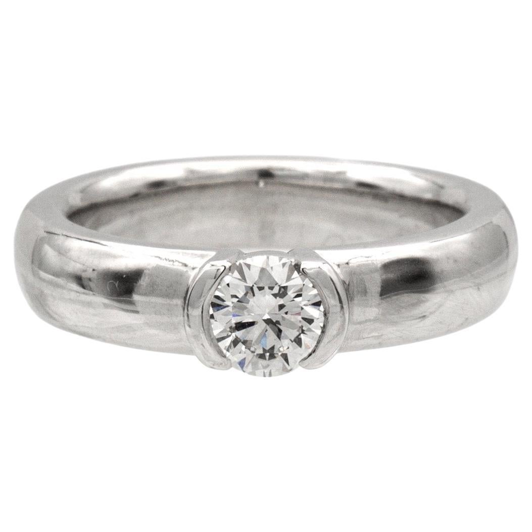 Tiffany and Co. Etoile Platinum Round Diamond Engagement Ring .40ct FVVS1