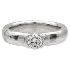 Tiffany and Co. Etoile Platinum Round Diamond Engagement Ring .40ct FVVS1