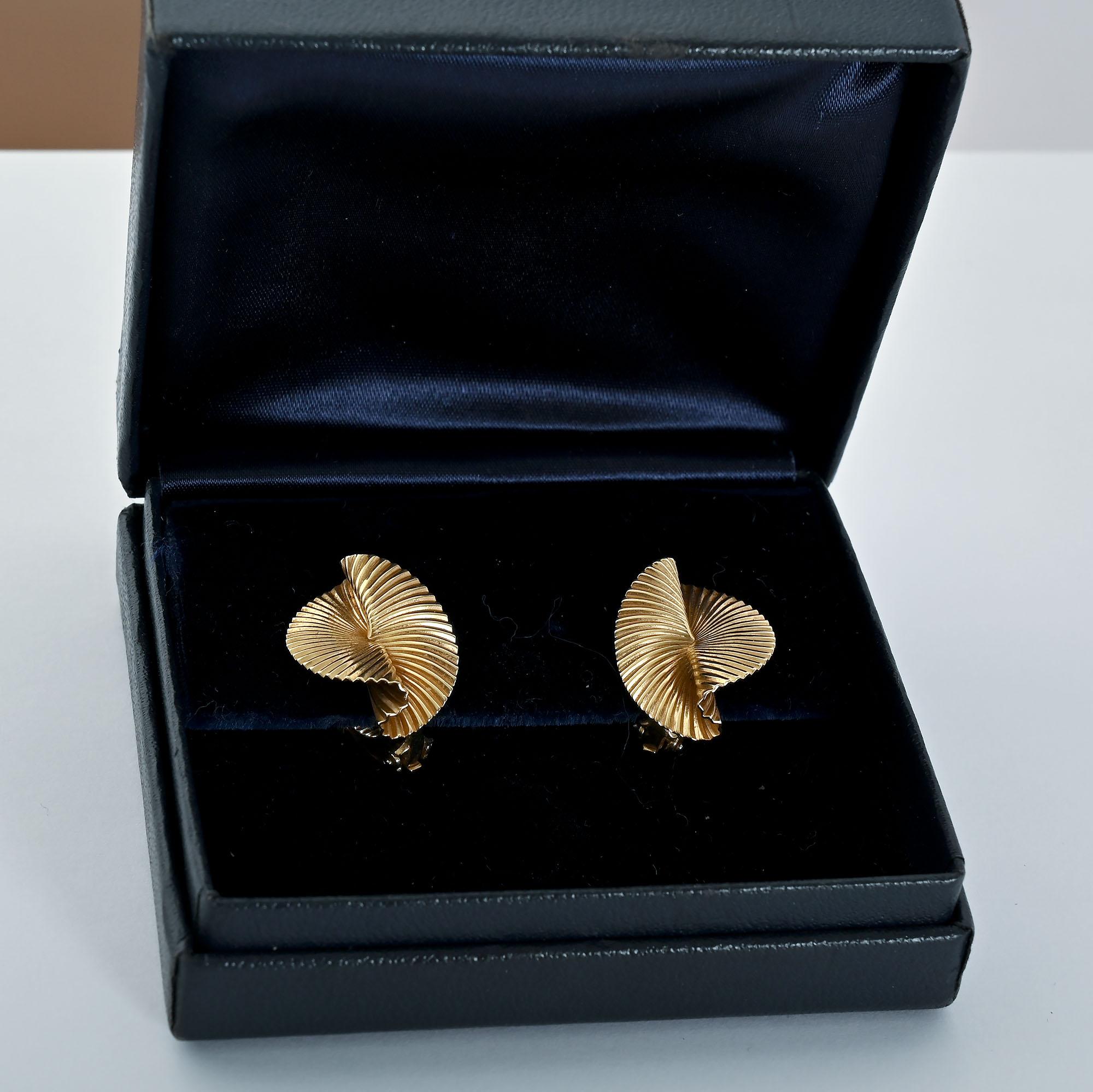 Retro Tiffany and Co. Foldover Gold Earrings