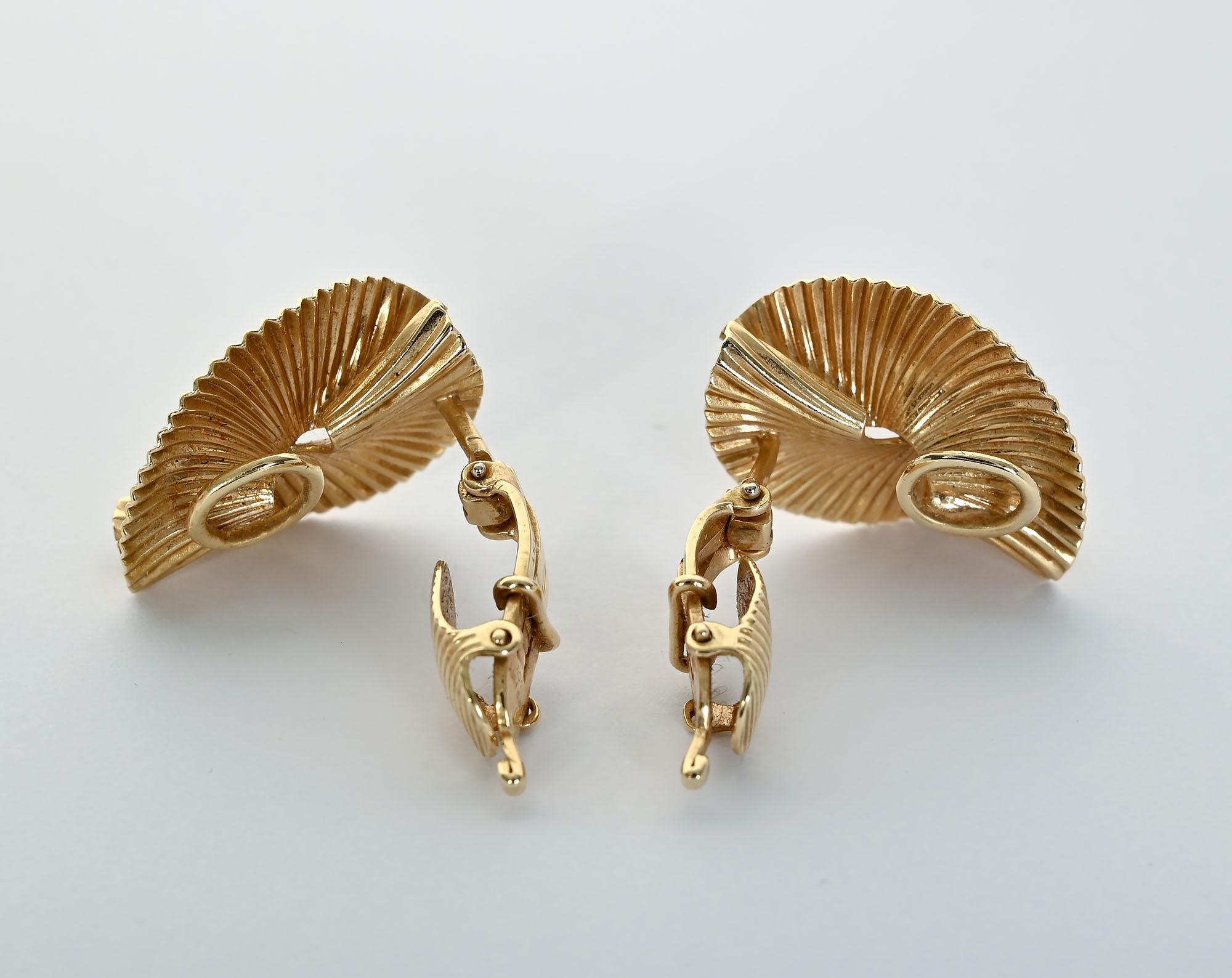 Tiffany and Co. Foldover Gold Earrings 1