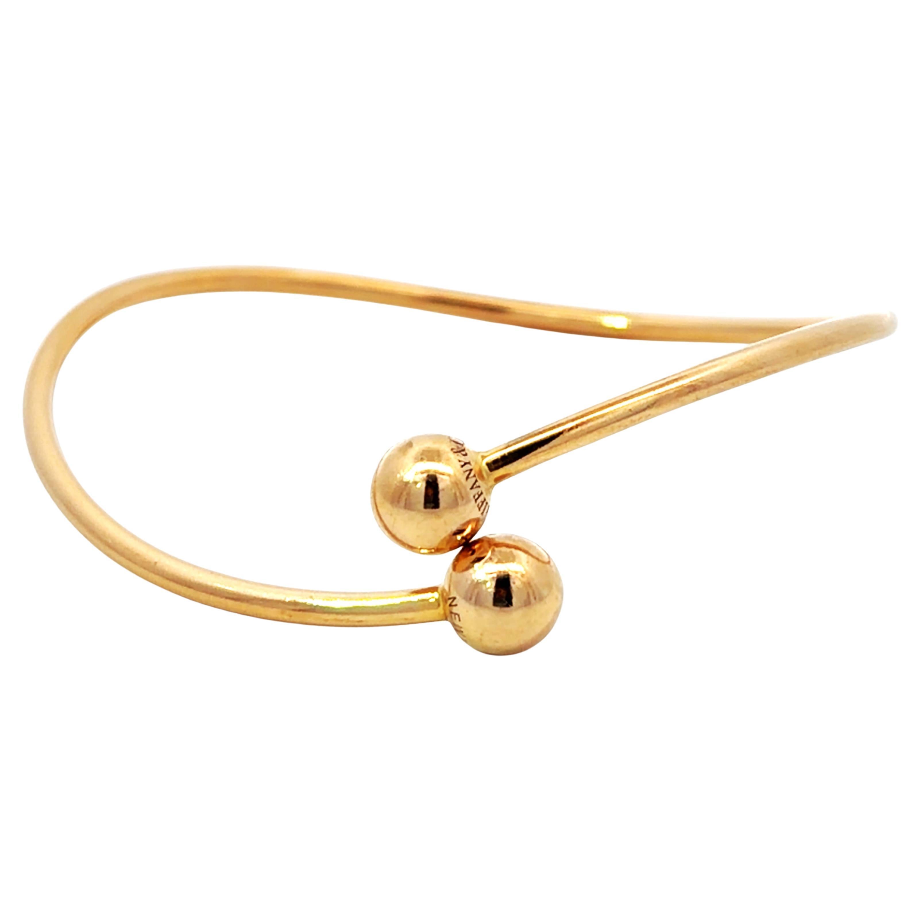 Tiffany and Co. Gold Ball Bypass Bracelet 18k Yellow Gold in vendita
