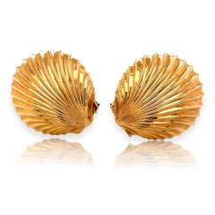 Tiffany & Co. Gold Shell Double Clip Pins, c1950
