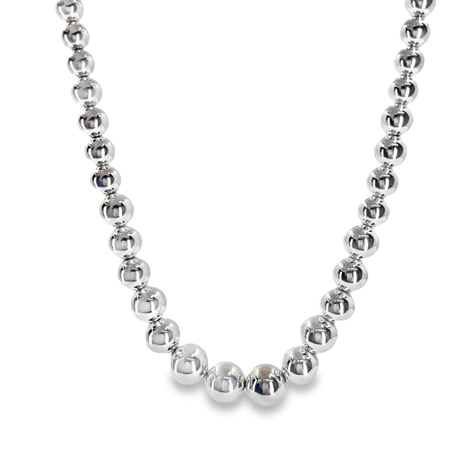 Women's Tiffany and co. Graduated Ball Necklace in Sterling Silver For Sale