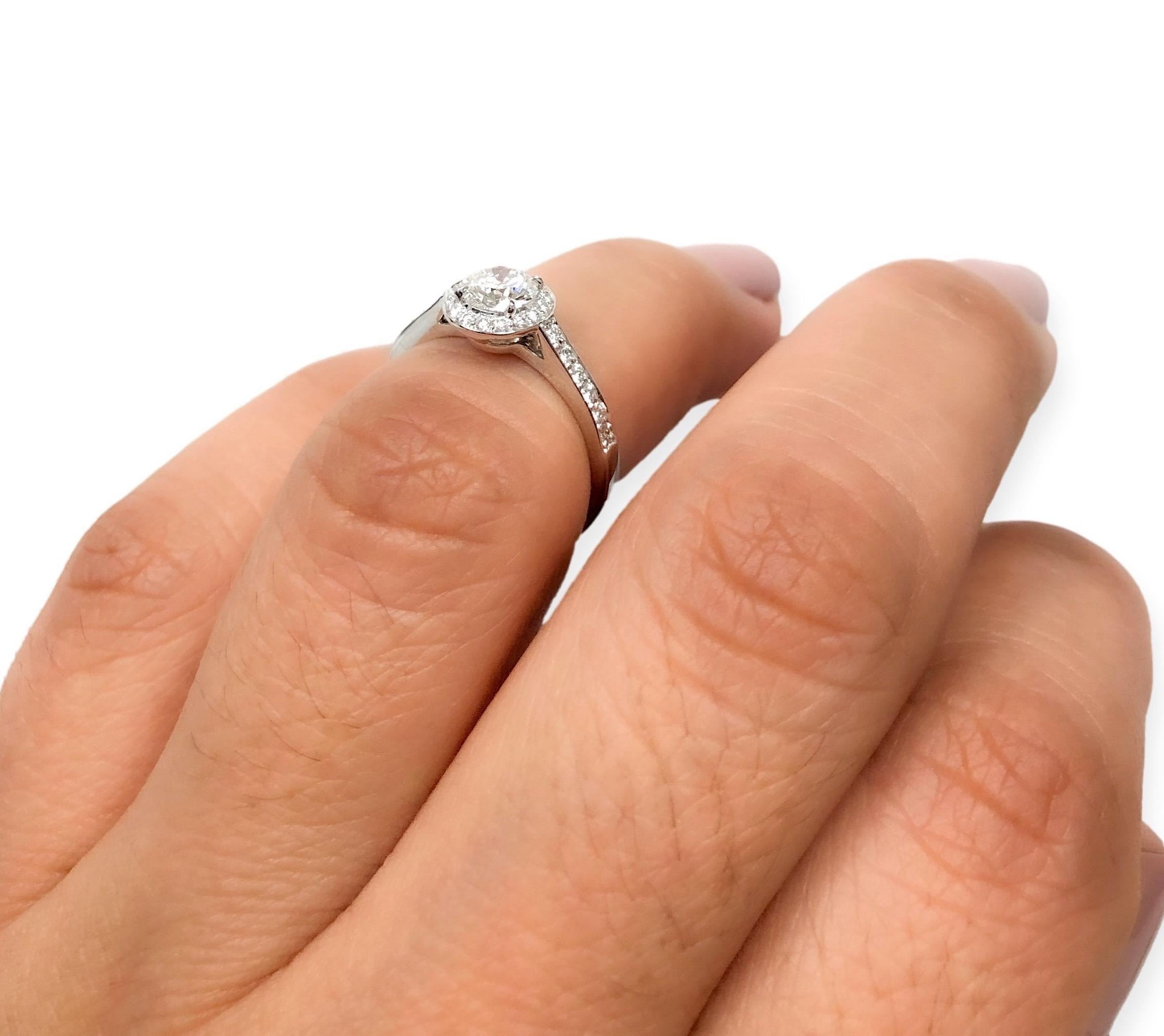Women's Tiffany and Co. Halo Round Embrace Engagement Ring .69ct TW GVVS2