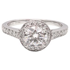Tiffany and Co. Halo Round Embrace Engagement Ring .69ct TW GVVS2
