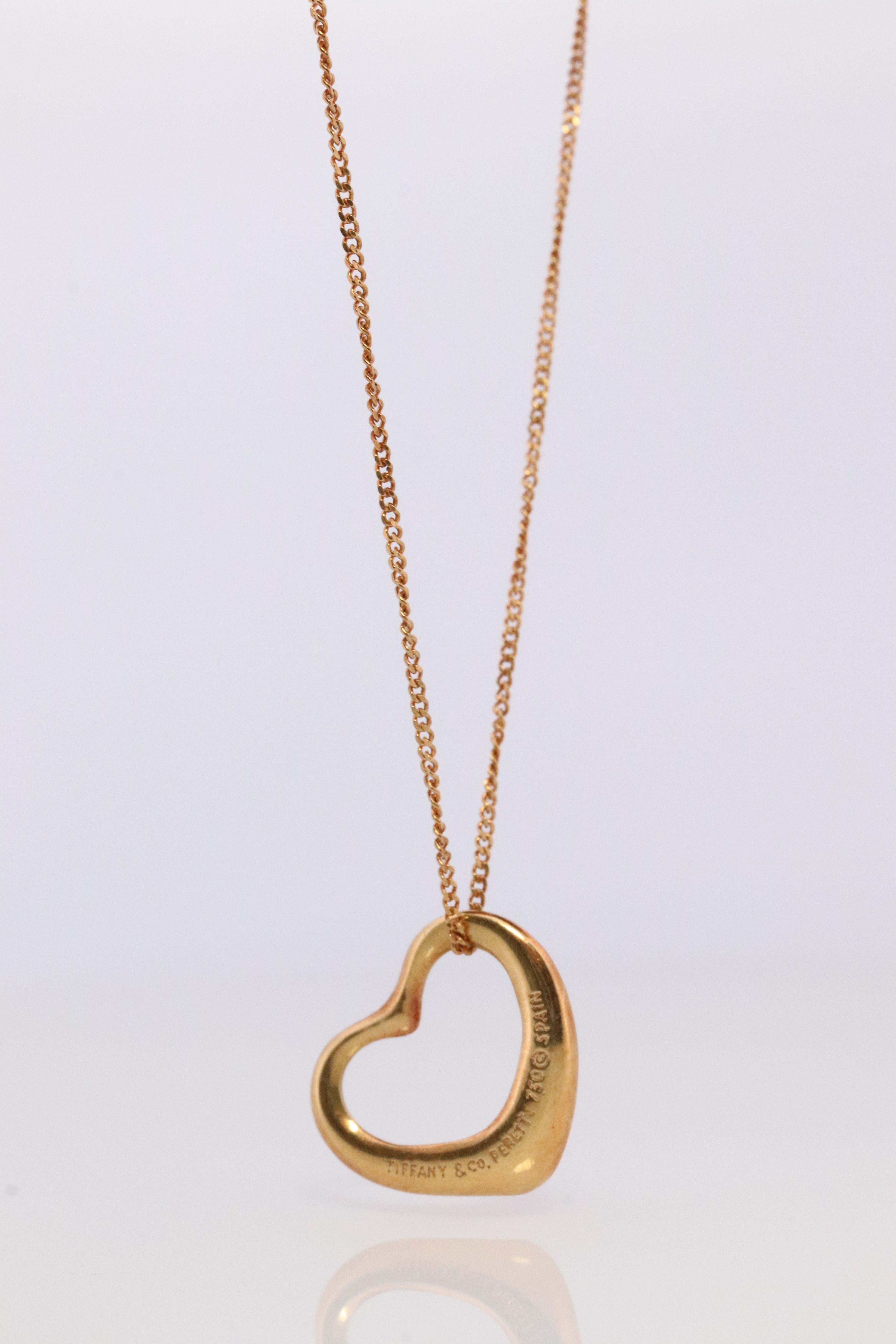 tiffany gold pendant heart