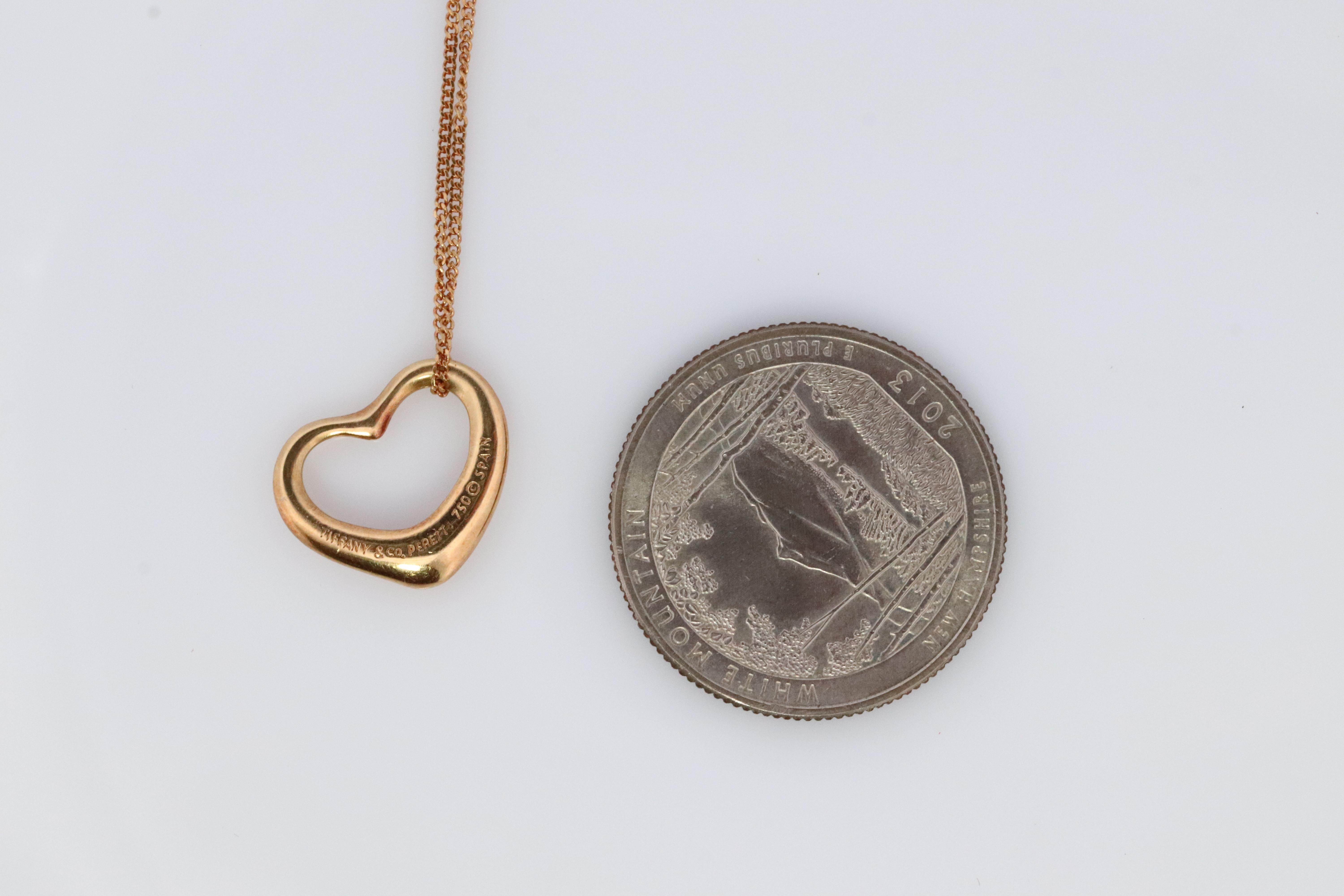 Tiffany and Co Heart Pendant. 18k Tiffany Elsa Peretti Heart Necklace 1