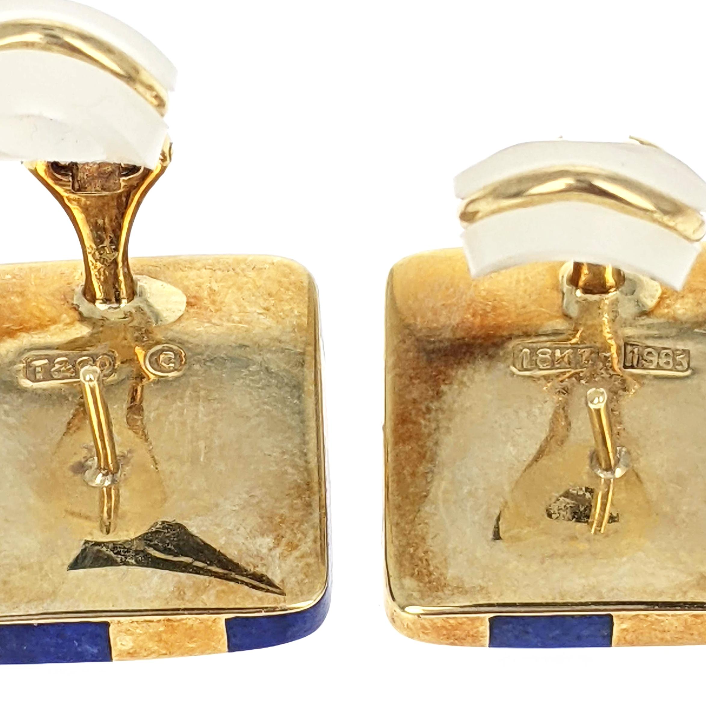 Tiffany & Co. Lapis Lazuli Inlay and Gold Earrings 1