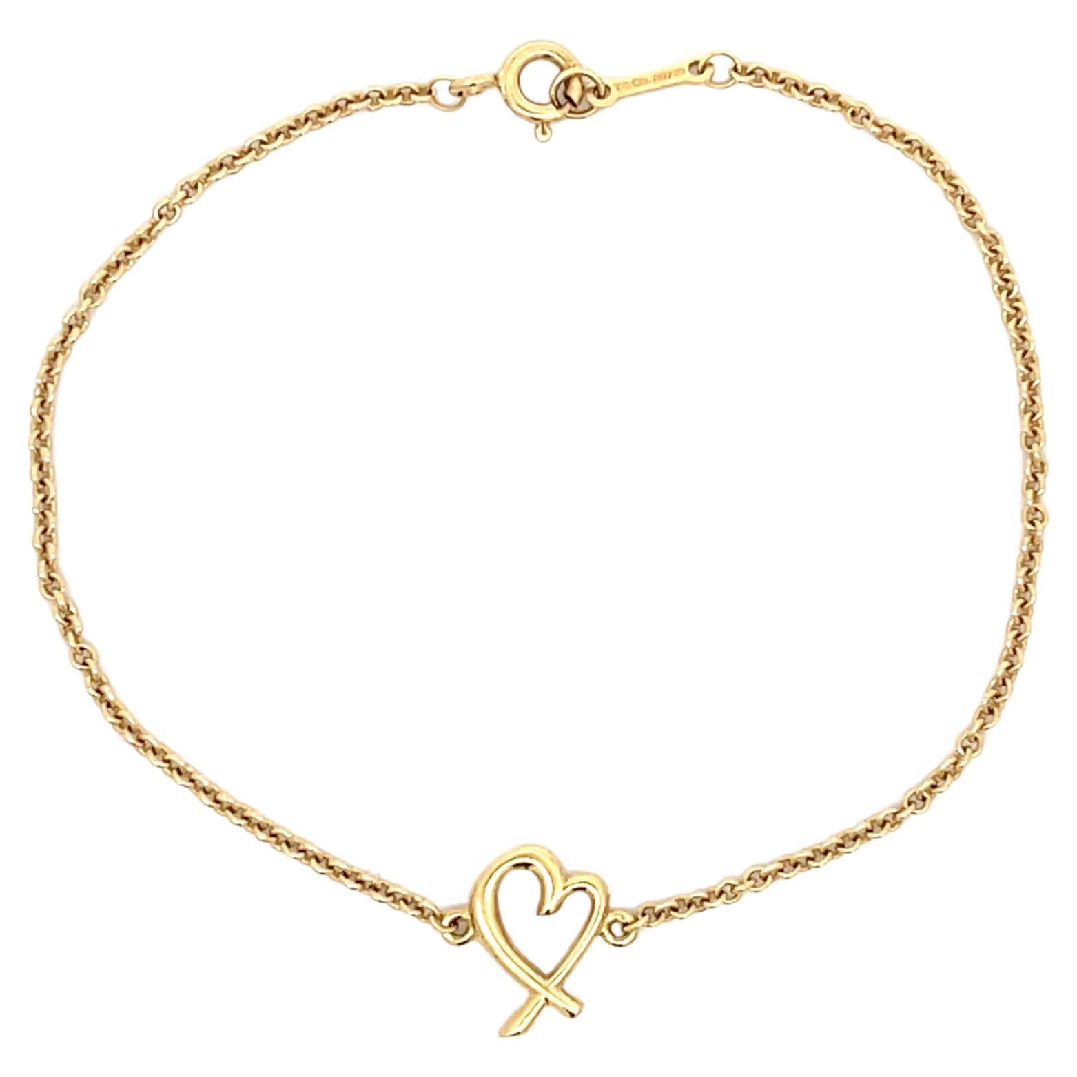 Tiffany and Co. Loving Heart Bracelet in 18k Yellow Gold For Sale
