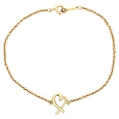 Vintage Tiffany and Co. Loving Heart Bracelet in 18k Yellow Gold