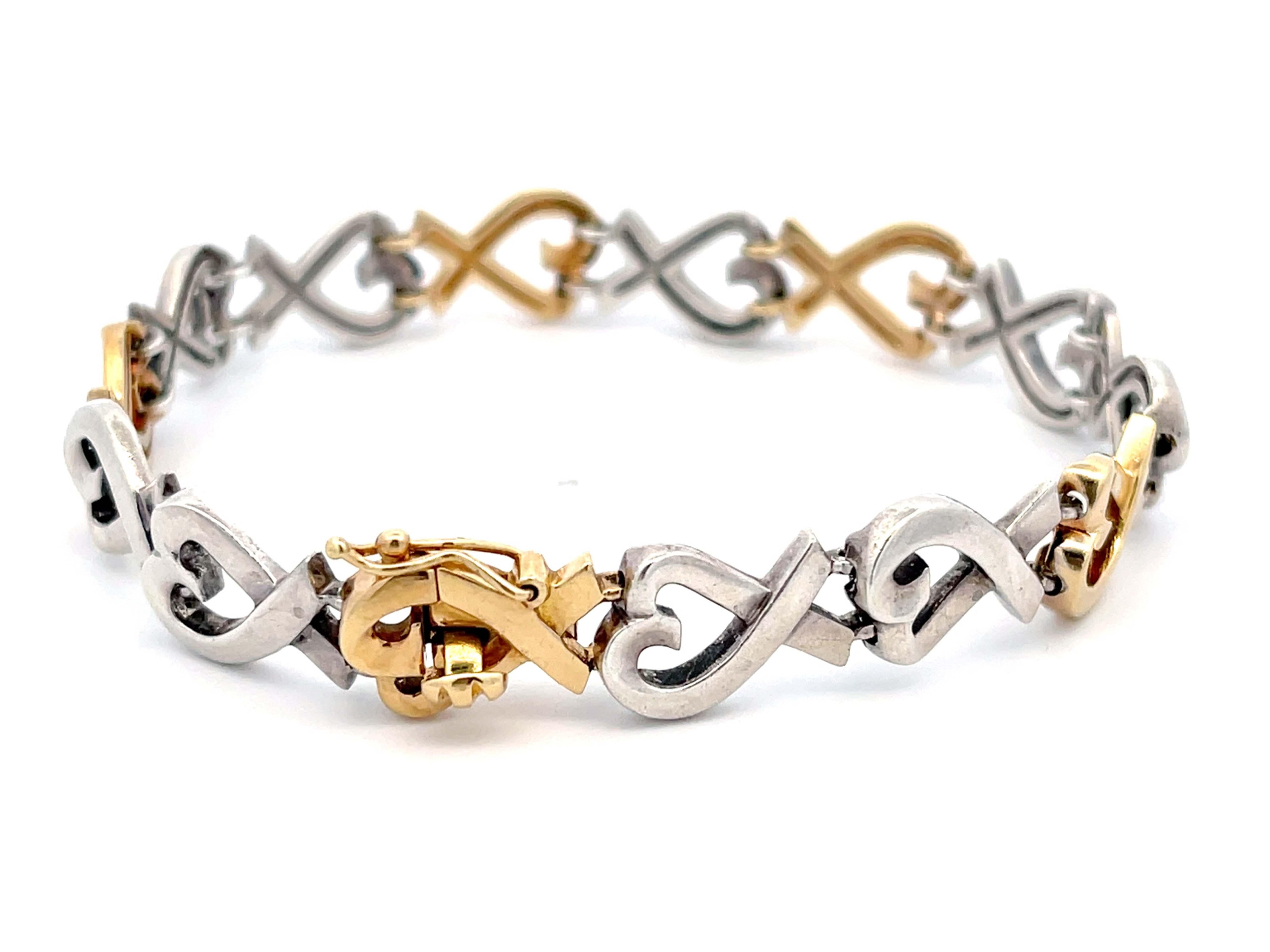 Tiffany and Co. Bracelet Loving Heart en argent sterling et or jaune 18 carats Excellent état - En vente à Honolulu, HI