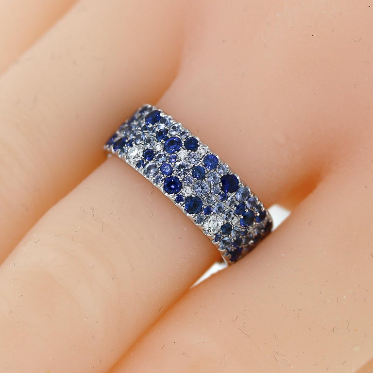 Tiffany and Metro Collection Ring with Blue Sapphires and