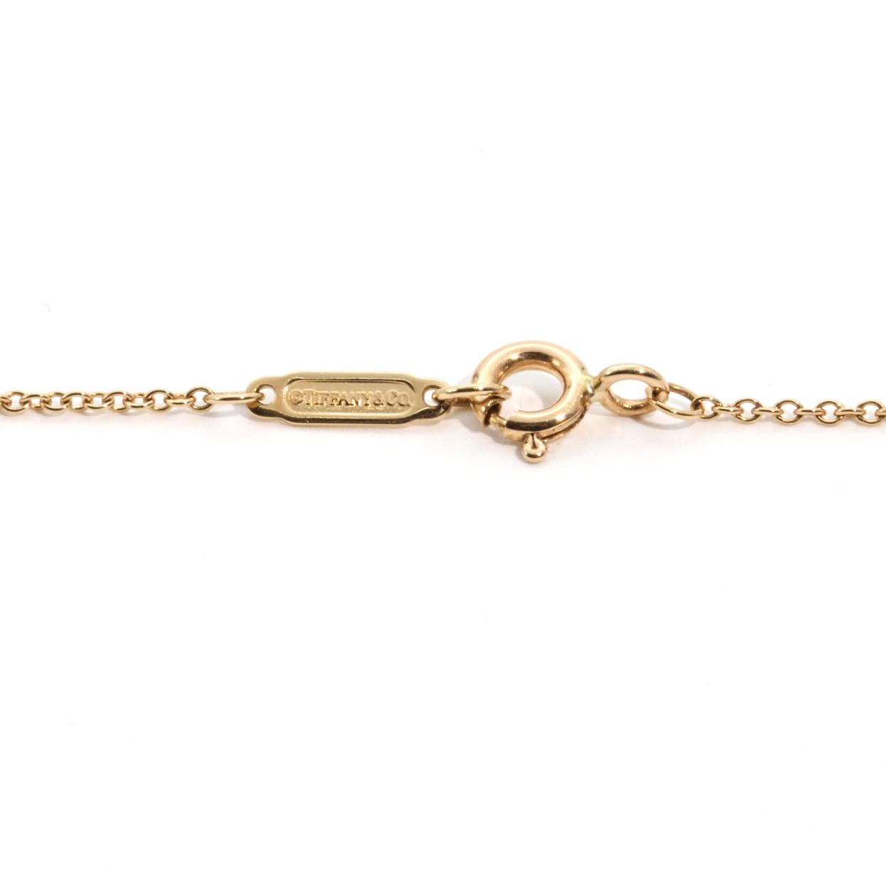 Modern Tiffany & Co. Notes Heart Pendant and Tiffany Chain in 18 Carat Yellow Gold