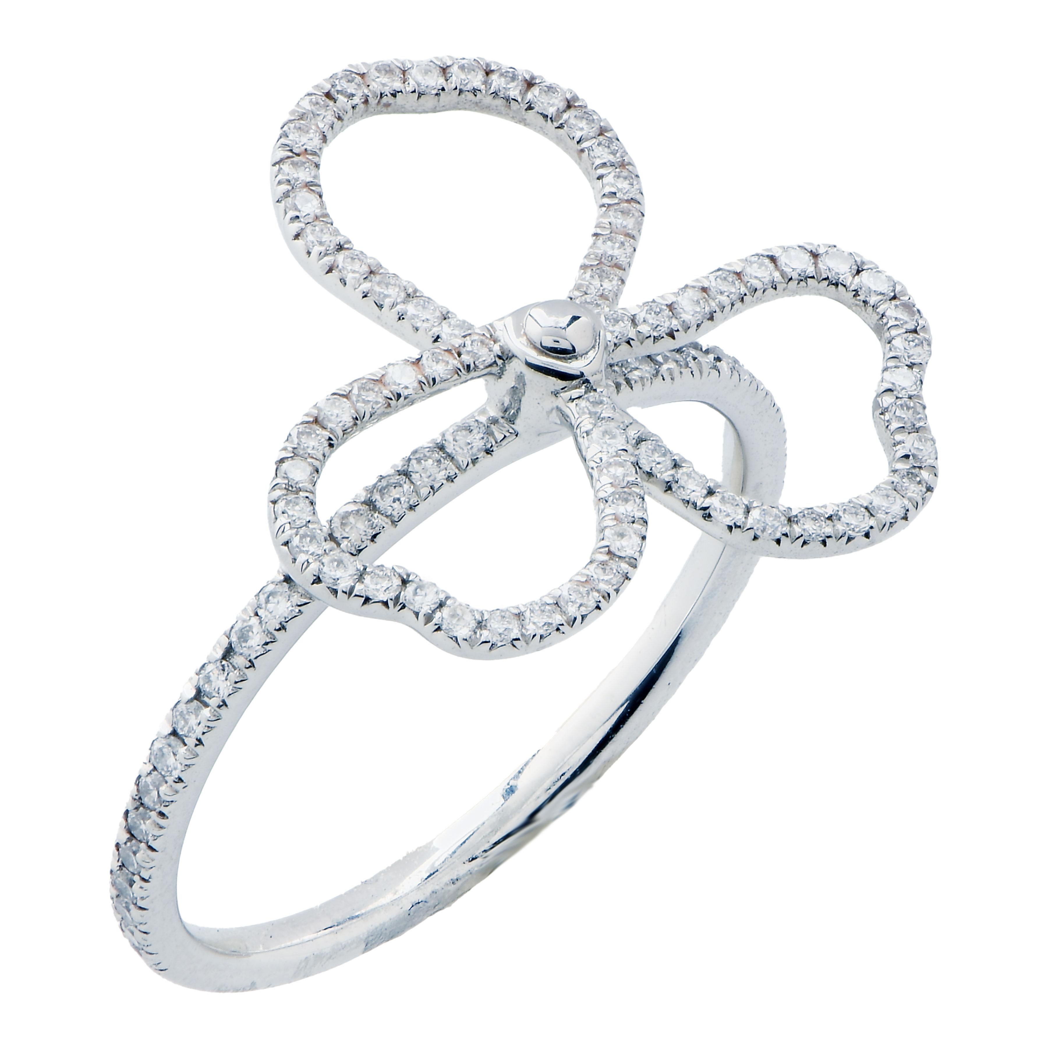 Modern Tiffany and Co. Open Paper Flowers Platinum Ring