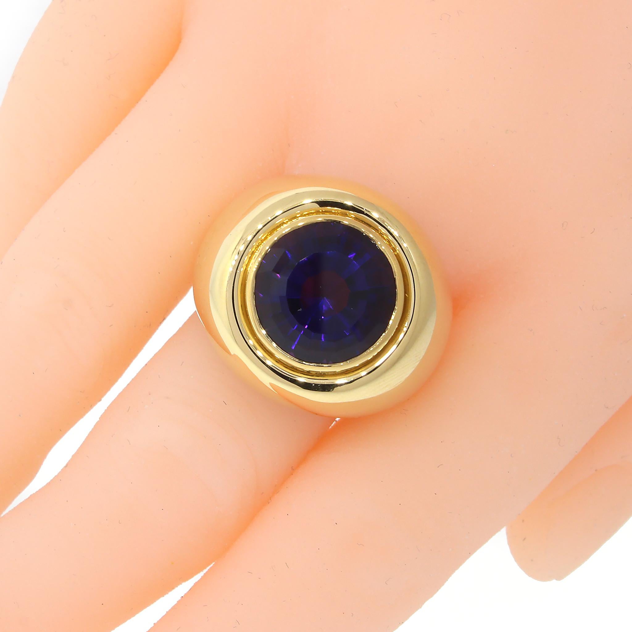 18k Yellow Gold
Amethyst: 8 ct (estimated)
Ring Size: 9.5
Total Weight: 24.5 grams
